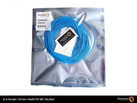 TPE 90A 1.75mm 15m Sample Sky Blue