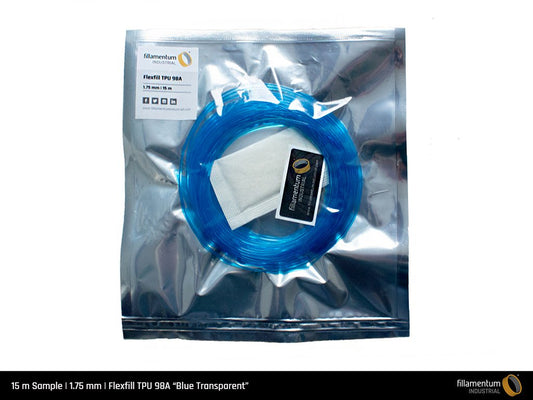 TPU 98A 1.75mm 15m Sample Blue Transparent