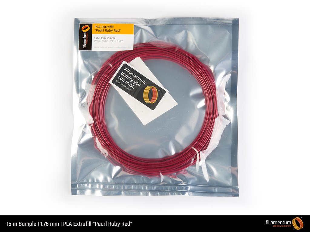 PLA 1.75mm 15m Sample Pearl Ruby Red