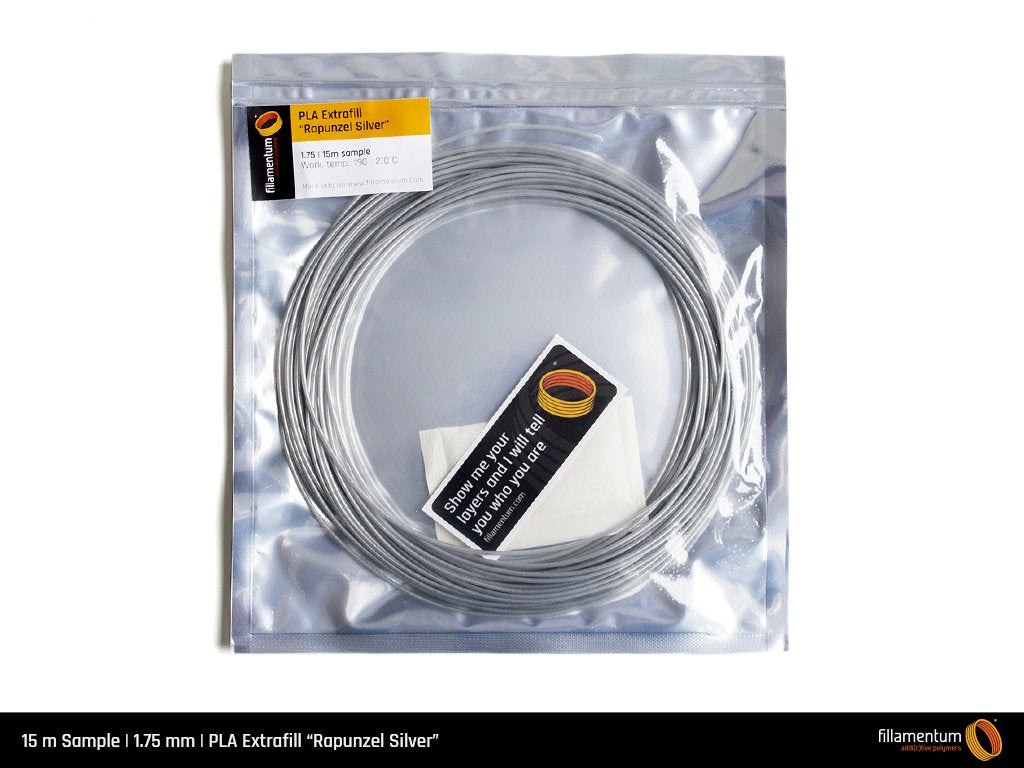 PLA 1.75mm 15m Sample Rapunzel Silver